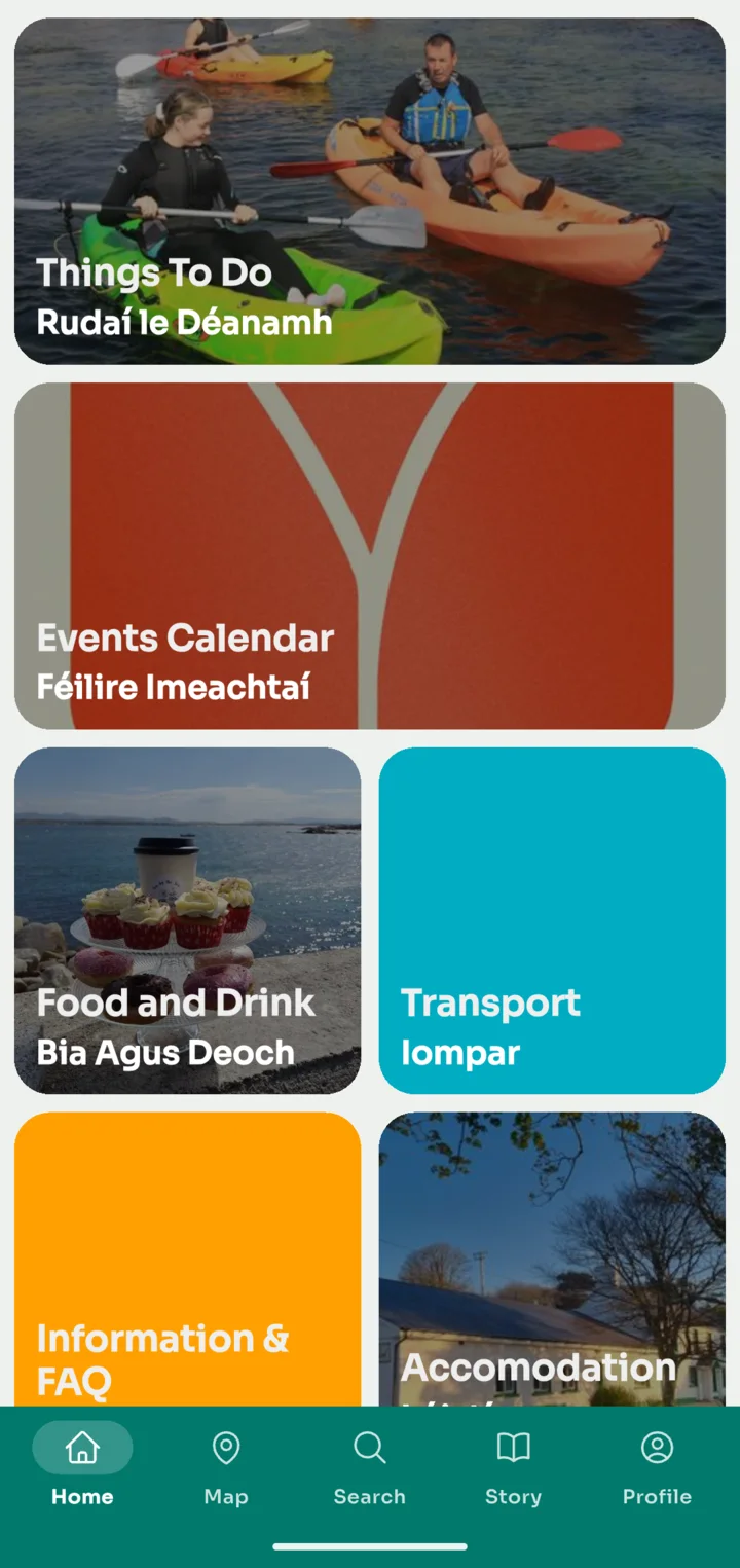 The Seo Árainn Mhór app home screen